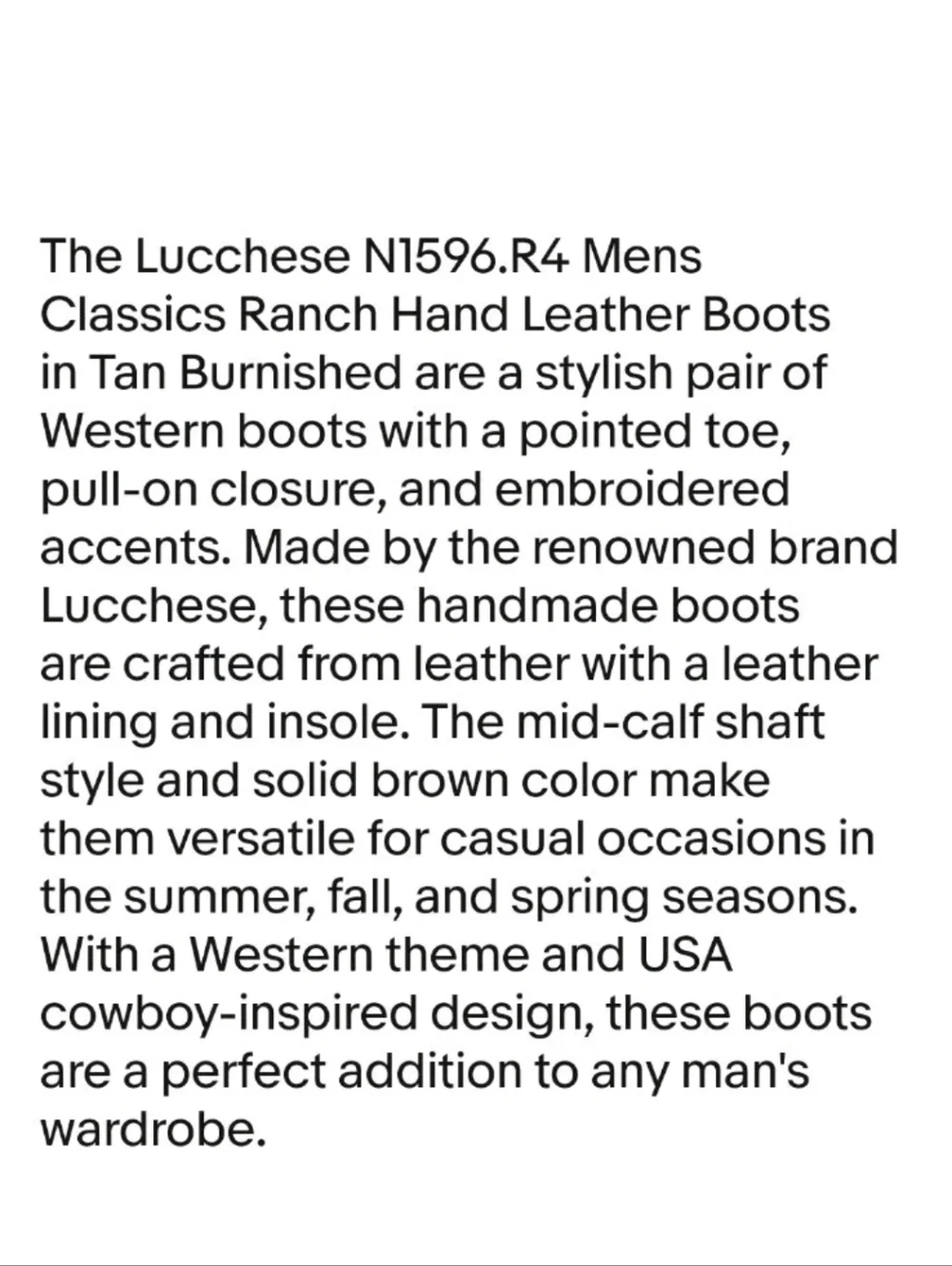 Lucchese Classics N1596 Men's Leather Boots Size **8.5E** ⬇️READ Description ⬇️